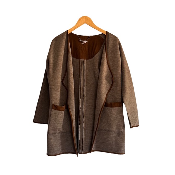 Soft Surroundings Cascade Front Open Wool Cozy Cardigan Coat Jacket Like New XSP - Picture 1 of 4